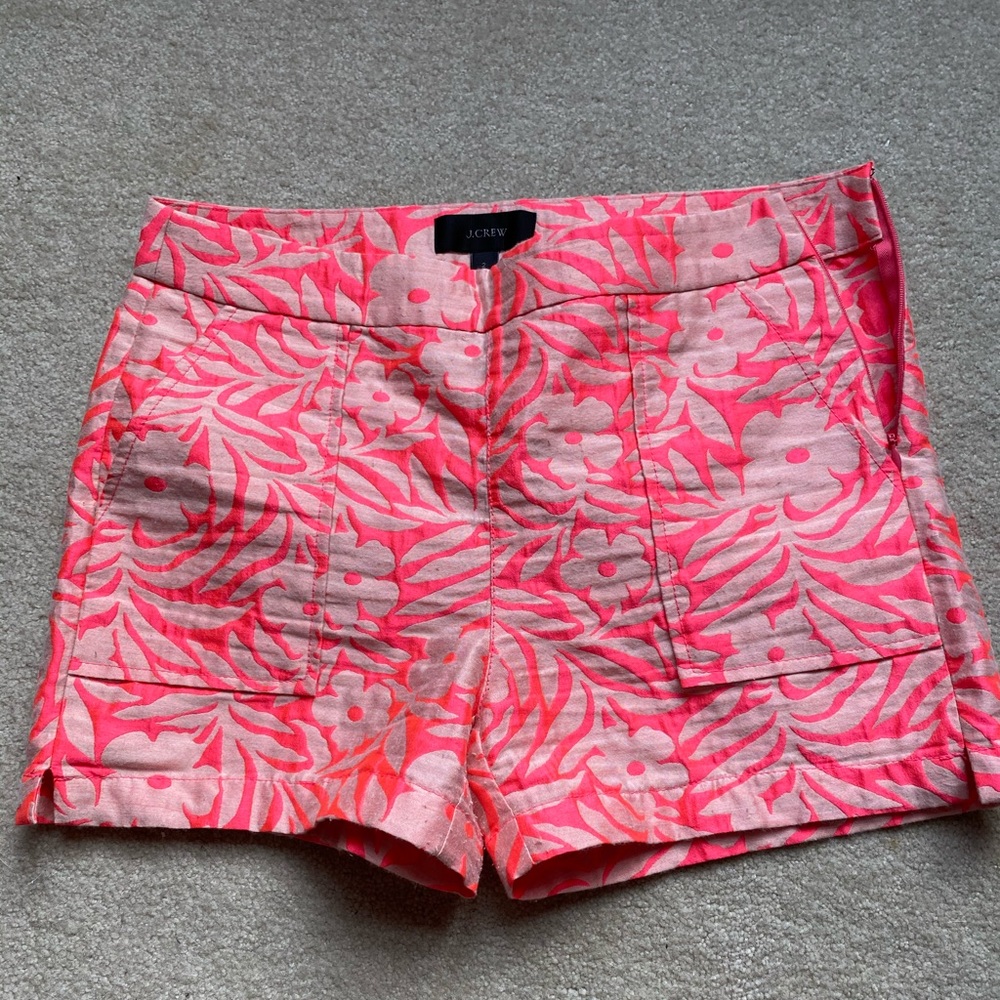 JCrew Bright Pink Floral Shorts